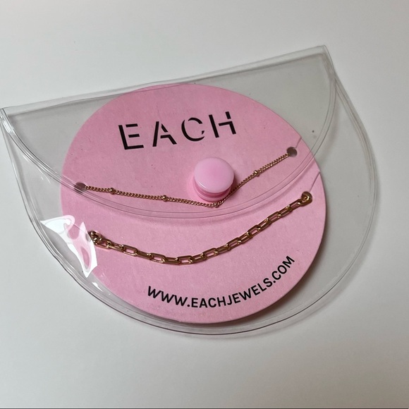 EACH JEWELS set of 2 14k gold plated layering necklaces - Picture 1 of 4